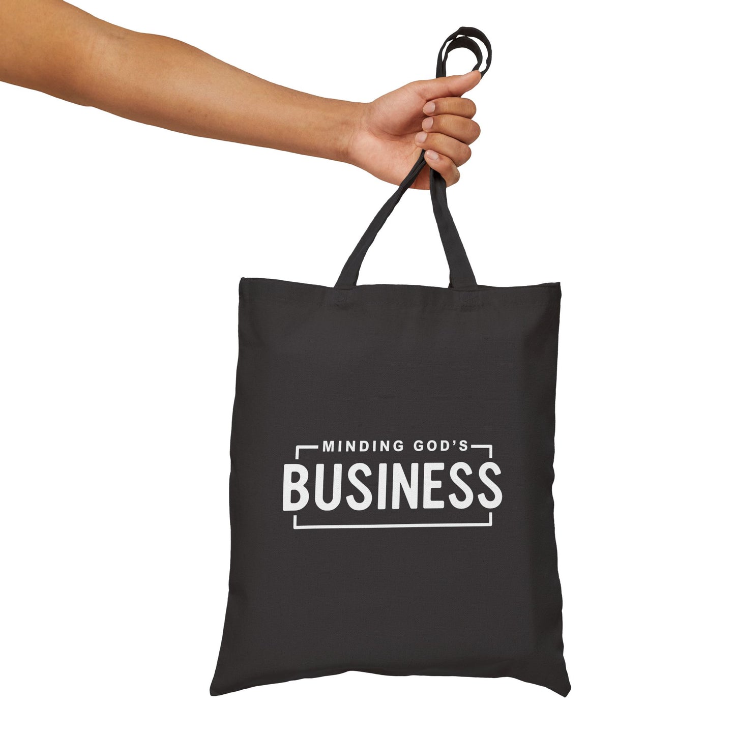 minding god's business - cotton canvas tote bag