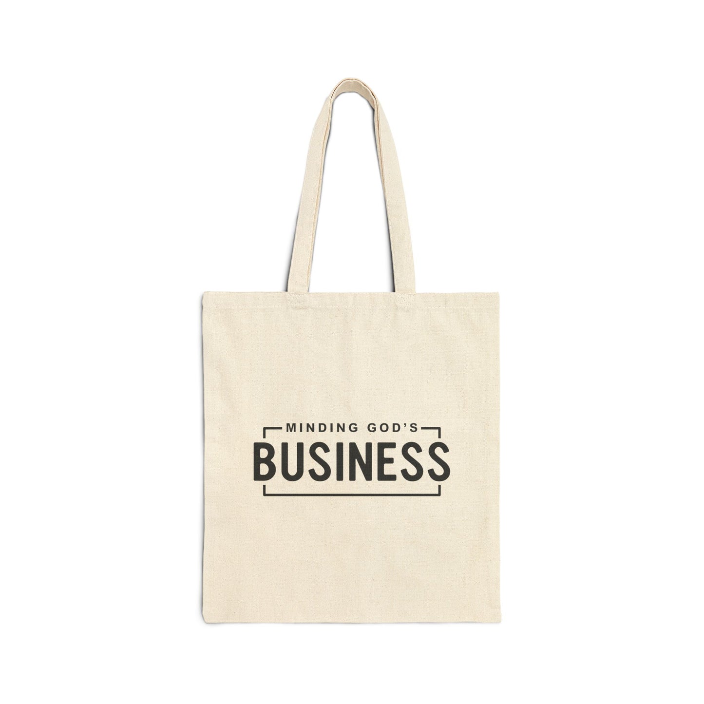 minding god's business - cotton canvas tote bag