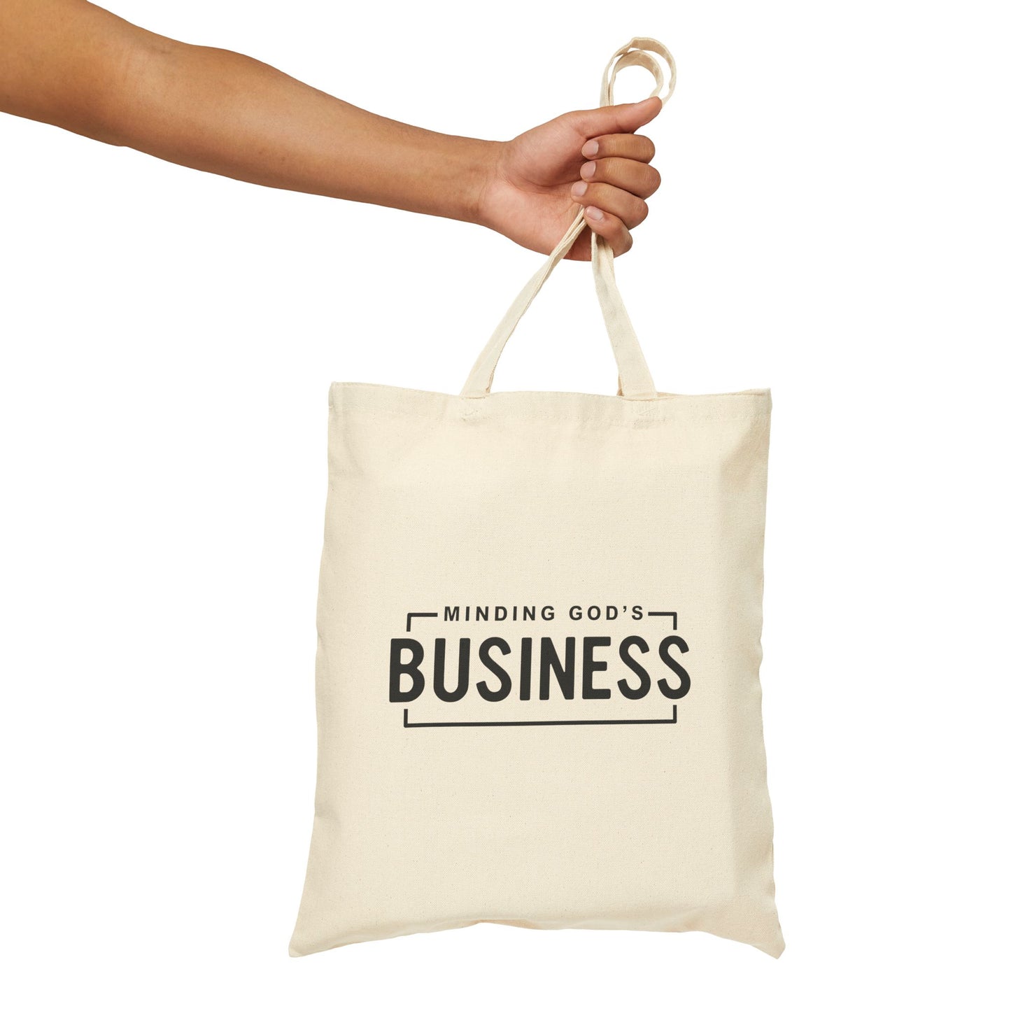 minding god's business - cotton canvas tote bag