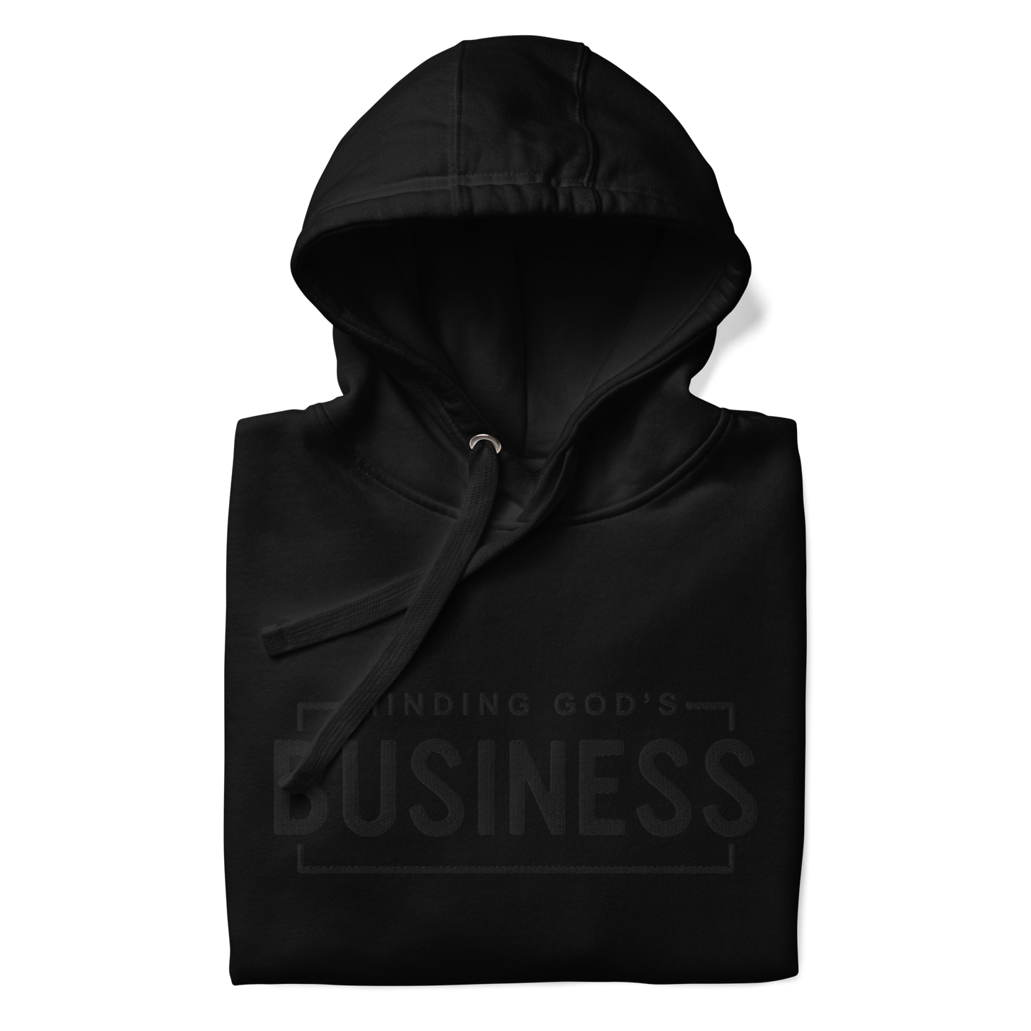 minding god's business embroidered hoodie